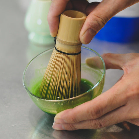 Preparing matcha as part of a slow morning routine