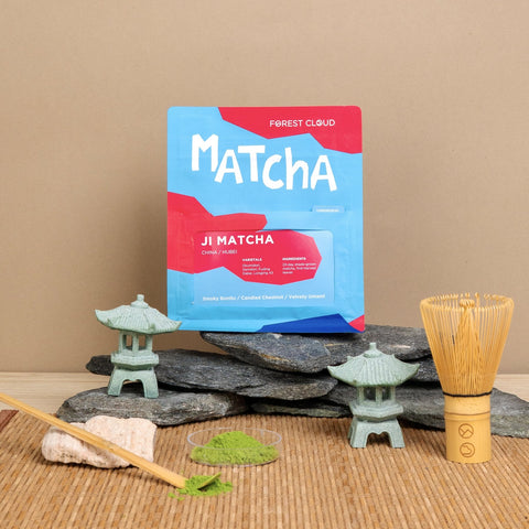 Forest Cloud matcha range product packaging for Ran Yun An Sen and Ji guide