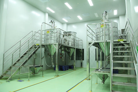 Matcha production room showing controlled handling after harvest
