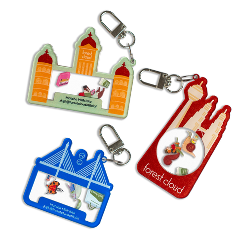 Forest Cloud Landmarks Keychain