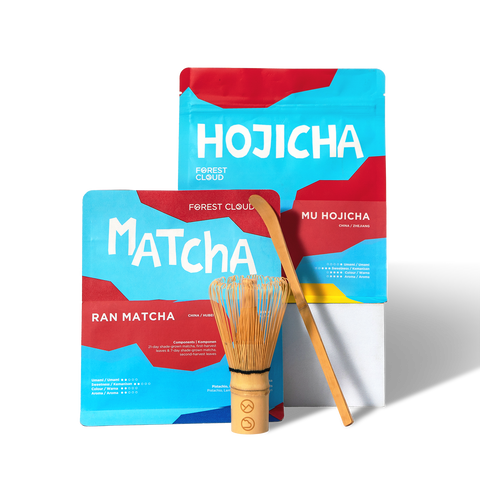 Matcha Bundle: Ran Matcha + Hojicha + Bamboo Whisk + Bamboo Spoon