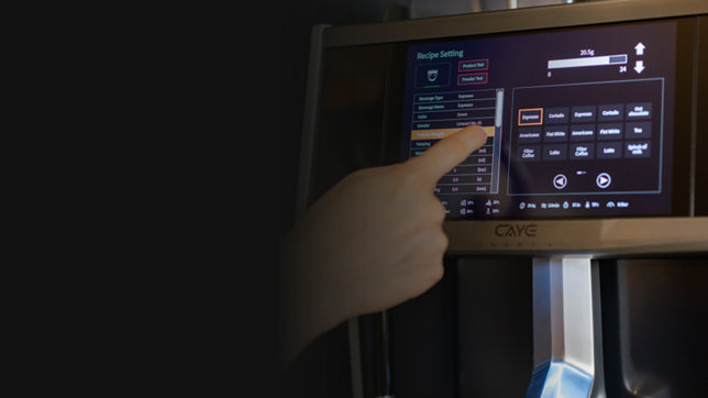 CAYE Smart X touchscreen recipe settings
