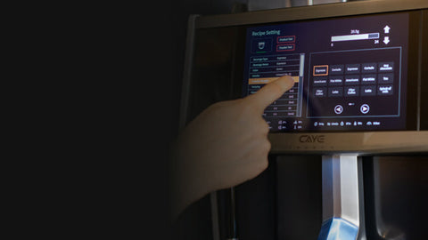 CAYE Smart X touchscreen recipe settings