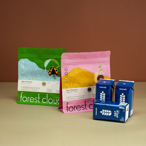 Forest Cloud Duo Cha Bundle with Ran and Yun Matcha plus oat milks